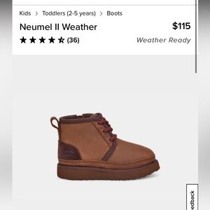 AUTHENTIC UGG Size 6 toddler Neumel II weather boots Grizzly